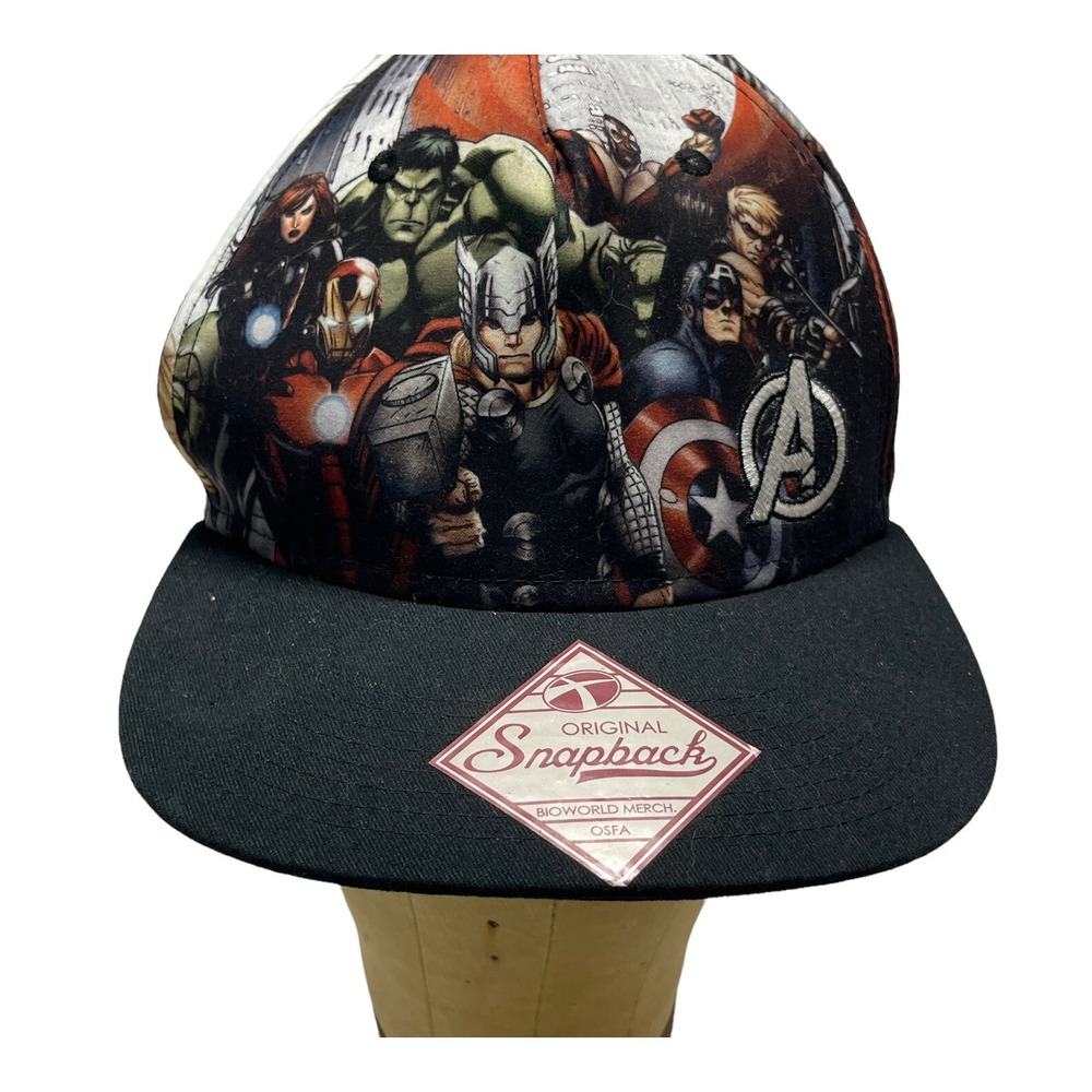 Marvel Superheroes Hat Cap Snapback Bioworld Embroidered Logo Allover OSFM